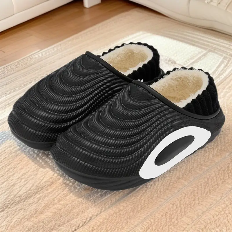 Waterproof Cotton Slippers for Men Women Winter Indoor Non-Slip