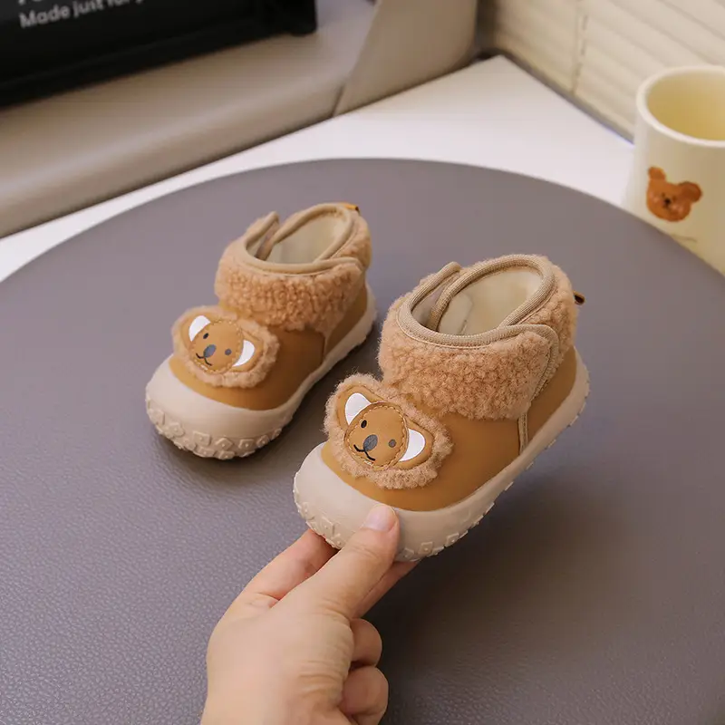 One-Year-Old Baby Snow Boots Winter Baby Cotton Shoes Soft Sole Toddler Shoes 3-6-12 Months Infant Fleece-Lined Warm Shoes - Image 6