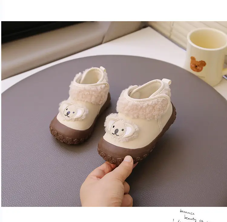 One-Year-Old Baby Snow Boots Winter Baby Cotton Shoes Soft Sole Toddler Shoes 3-6-12 Months Infant Fleece-Lined Warm Shoes — feature 11