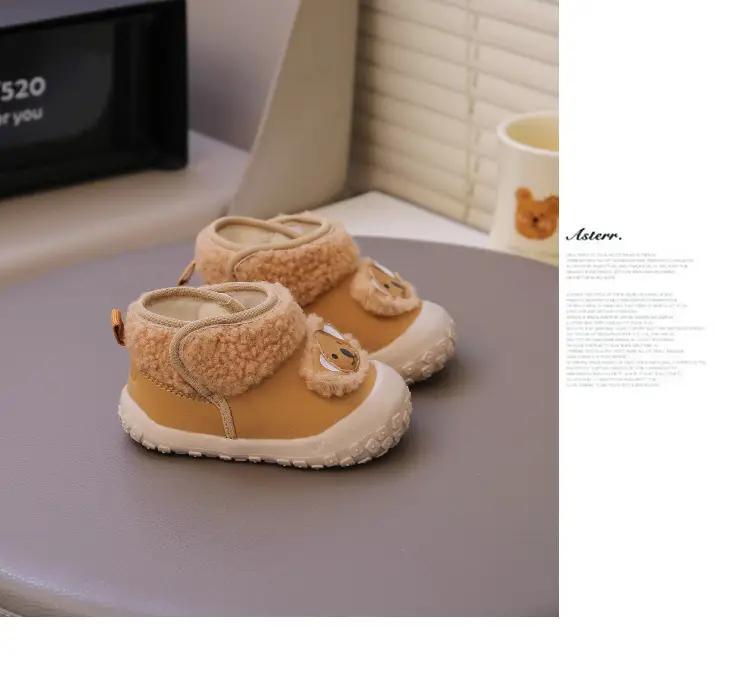 One-Year-Old Baby Snow Boots Winter Baby Cotton Shoes Soft Sole Toddler Shoes 3-6-12 Months Infant Fleece-Lined Warm Shoes — feature 14