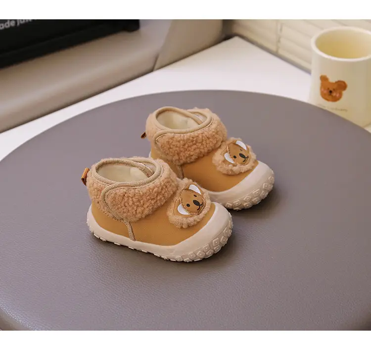 One-Year-Old Baby Snow Boots Winter Baby Cotton Shoes Soft Sole Toddler Shoes 3-6-12 Months Infant Fleece-Lined Warm Shoes — feature 15