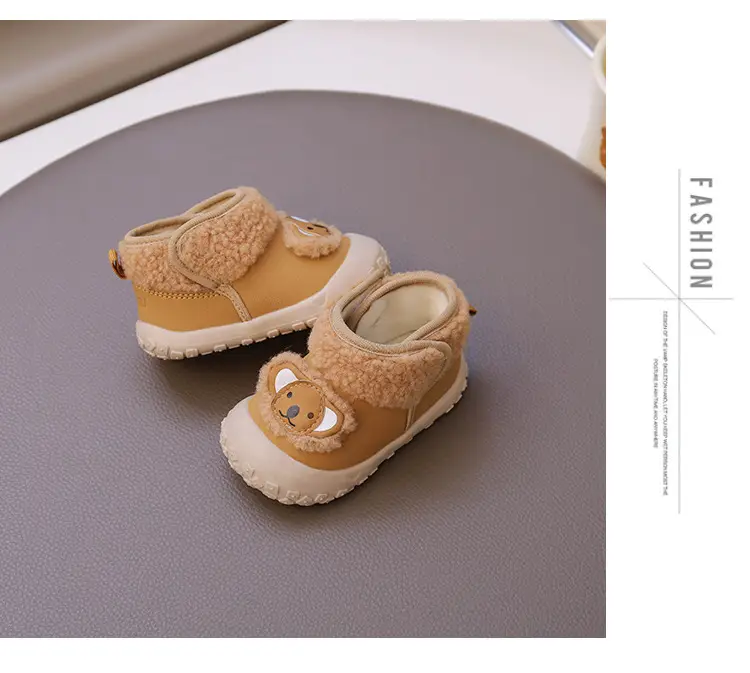 One-Year-Old Baby Snow Boots Winter Baby Cotton Shoes Soft Sole Toddler Shoes 3-6-12 Months Infant Fleece-Lined Warm Shoes — feature 17