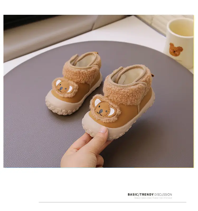 One-Year-Old Baby Snow Boots Winter Baby Cotton Shoes Soft Sole Toddler Shoes 3-6-12 Months Infant Fleece-Lined Warm Shoes — feature 18