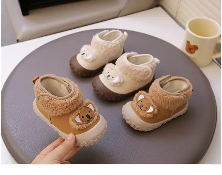 One-Year-Old Baby Snow Boots Winter Baby Cotton Shoes Soft Sole Toddler Shoes 3-6-12 Months Infant Fleece-Lined Warm Shoes — feature 8