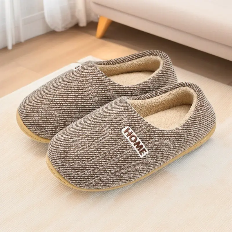 Cotton Home Slippers for Men Winter Warm Non-Slip - Image 7