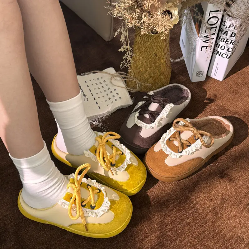 Girls' Cotton Slippers, Women's Winter Cotton Slippers, Soft-Soled, Comfortable, Non-Slip, Warm, Thick-Soled, Winter Home Cotton Slippers - Image 5