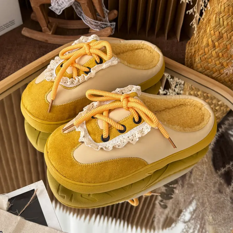 Girls' Cotton Slippers, Women's Winter Cotton Slippers, Soft-Soled, Comfortable, Non-Slip, Warm, Thick-Soled, Winter Home Cotton Slippers - Image 3