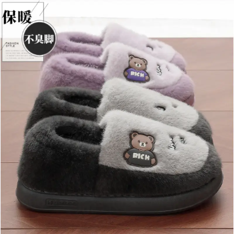 Cotton Slippers for Men Winter 2025 New Style Bag Heel Indoor Home Thick-Soled Plush Warm Cotton Shoes for Men Wholesale - Image 4