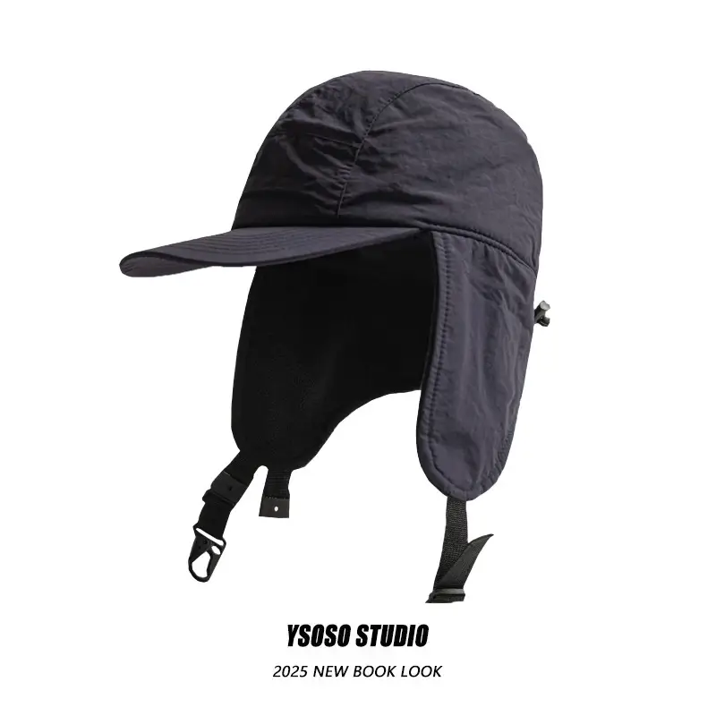 Fleece Lined Outdoor Peaked Cap for Men Winter