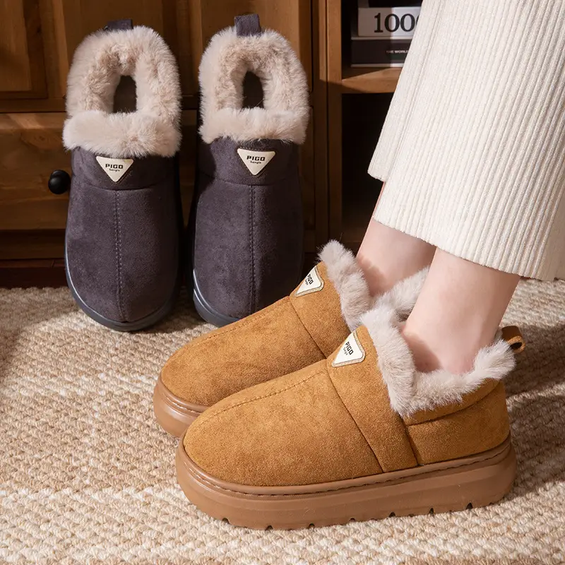 Women Winter Fleece Lined Snow Boots Brown - Image 5