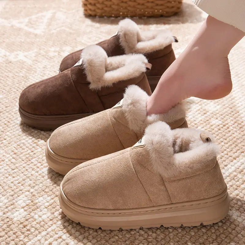 Women Winter Fleece Lined Snow Boots Brown - Image 7