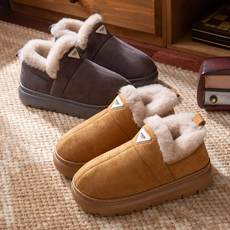 Women Winter Fleece Lined Snow Boots Brown - Image 8