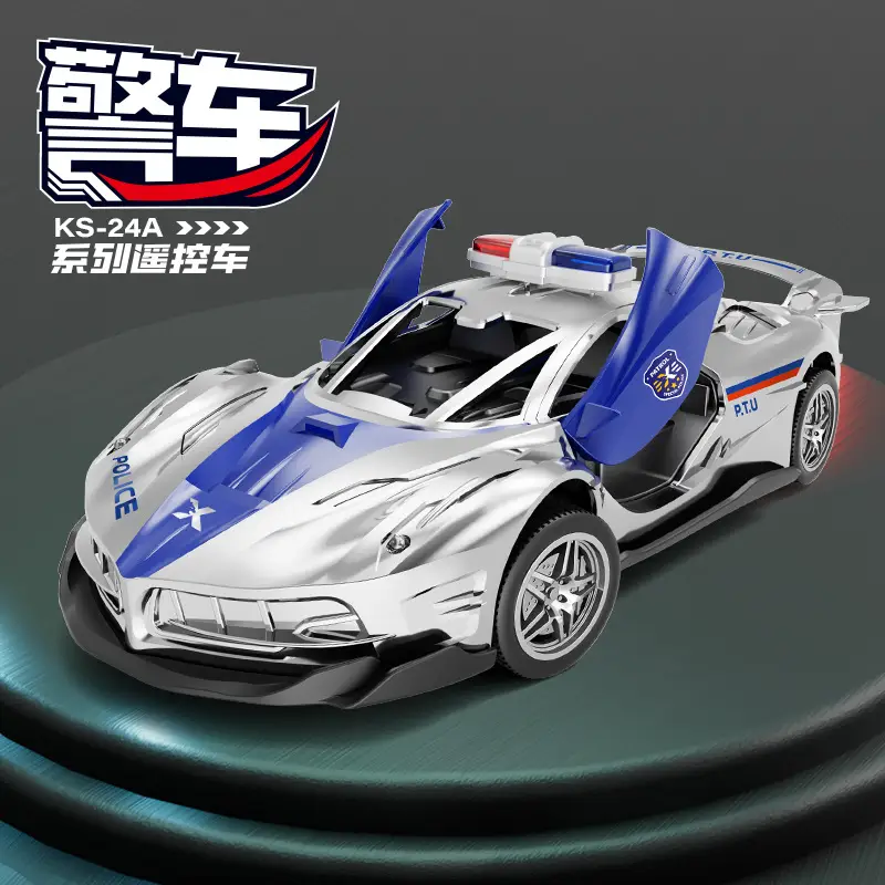 1:22 Rechargeable Remote Control Police Car Electric Double Light Can Drive Door Drift Racing Car 6-12 Years Old Boy Toy Wholesale