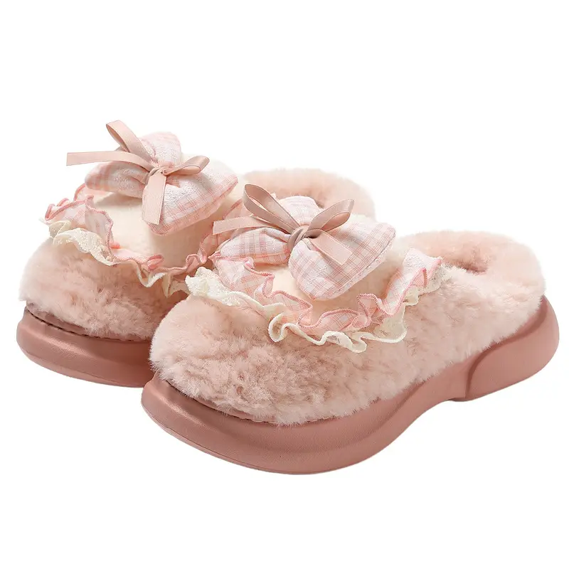 Women's Grey Soft Slippers Winter Warm Non-Slip - Image 6