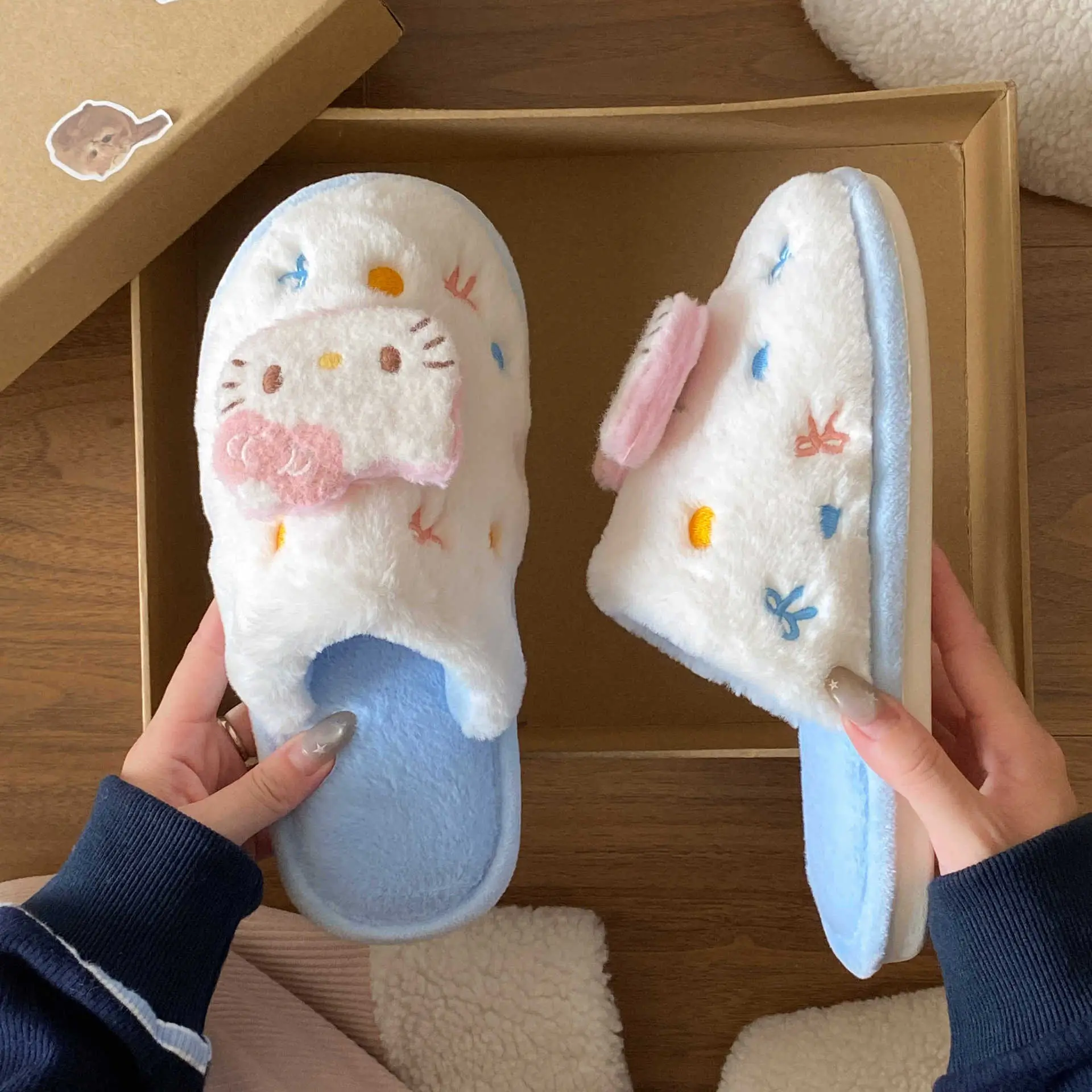 New Arrival Cute Cat Slippers for Women Warm Plush Cotton - Image 4