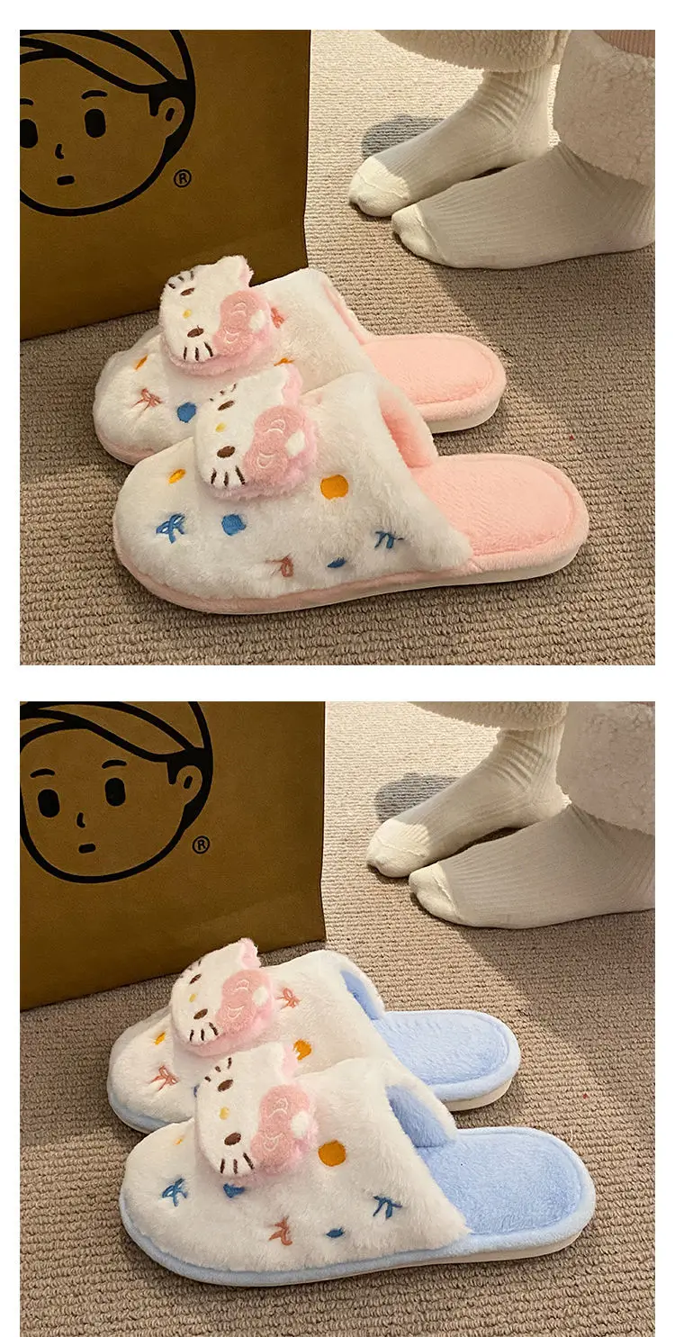 New Arrival Cute Cat Slippers for Women Warm Plush Cotton — feature 19