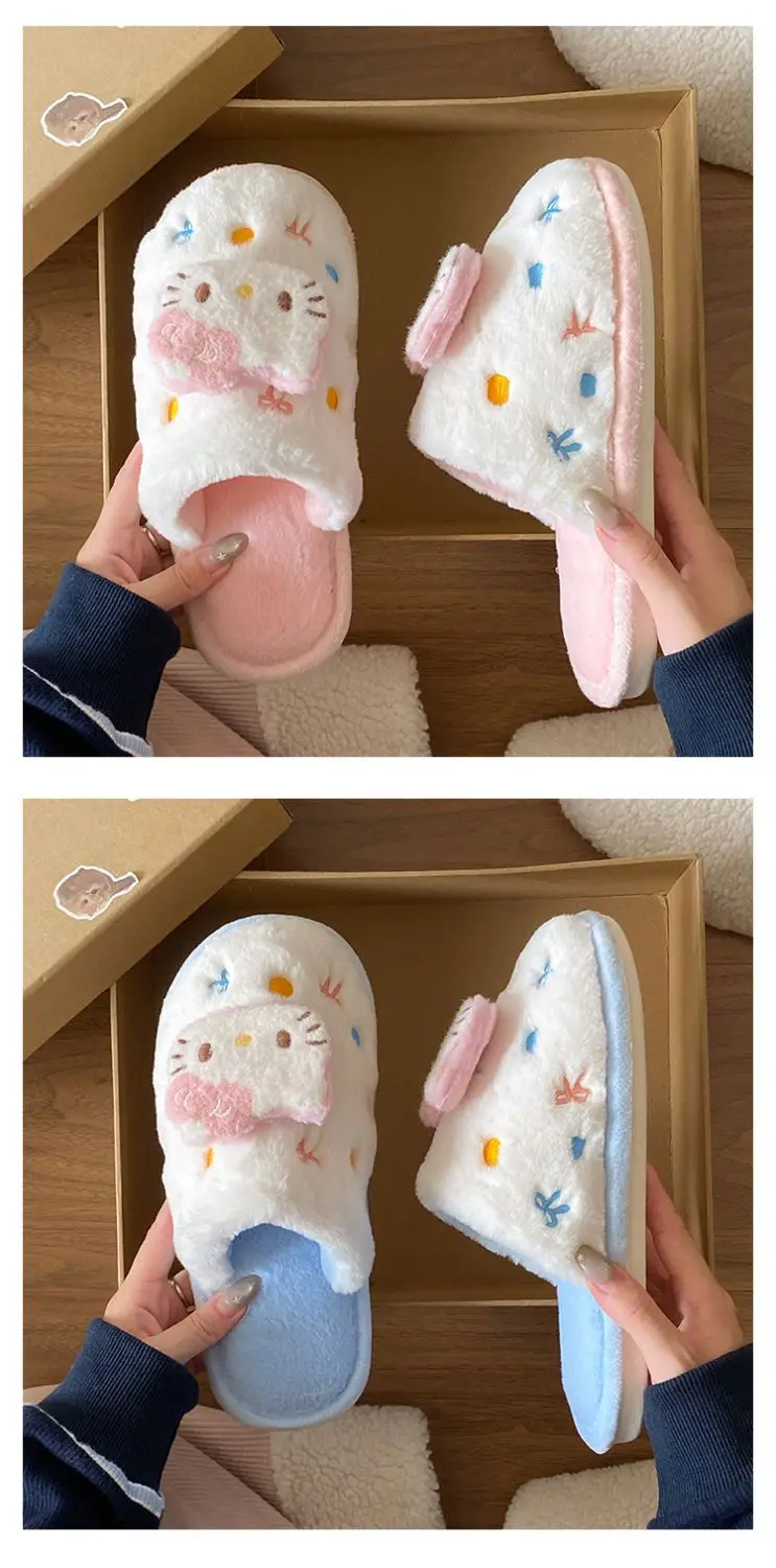 New Arrival Cute Cat Slippers for Women Warm Plush Cotton — feature 22