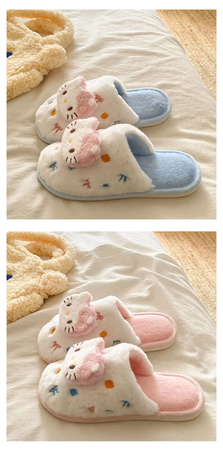 New Arrival Cute Cat Slippers for Women Warm Plush Cotton — feature 23