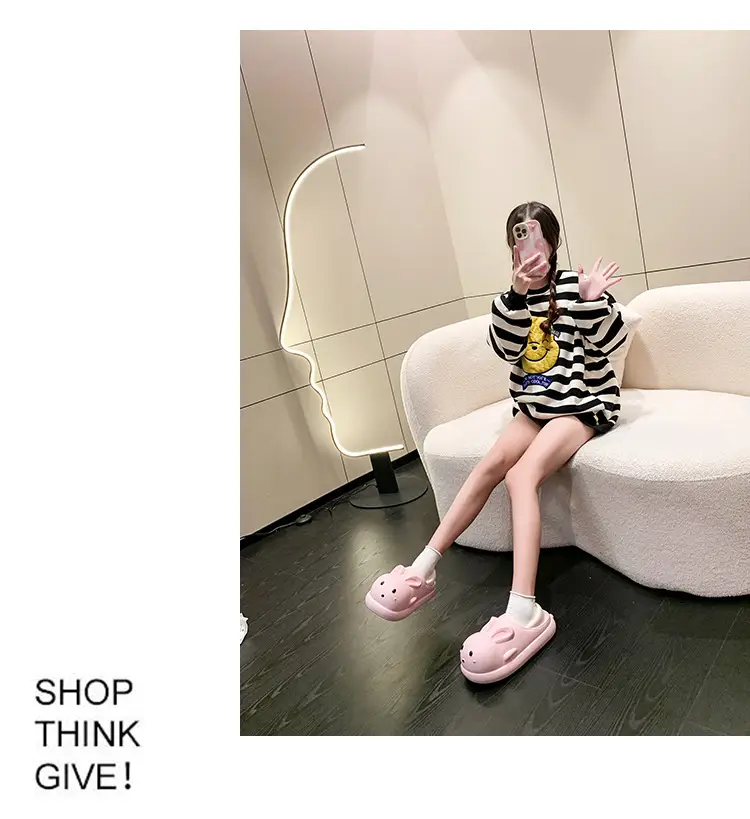 Women's Cute Cartoon Rabbit Cotton Slippers White — feature 16