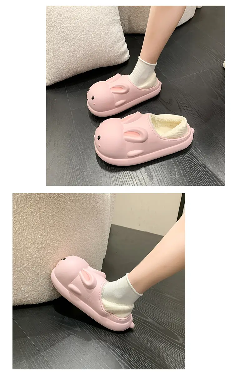 Women's Cute Cartoon Rabbit Cotton Slippers White — feature 17