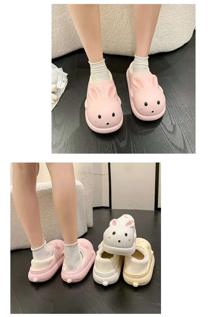 Women's Cute Cartoon Rabbit Cotton Slippers White — feature 20