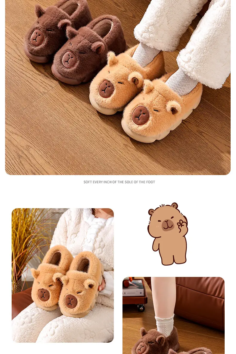Winter Warm Bear Slippers for Men Non-Slip Soft — feature 14
