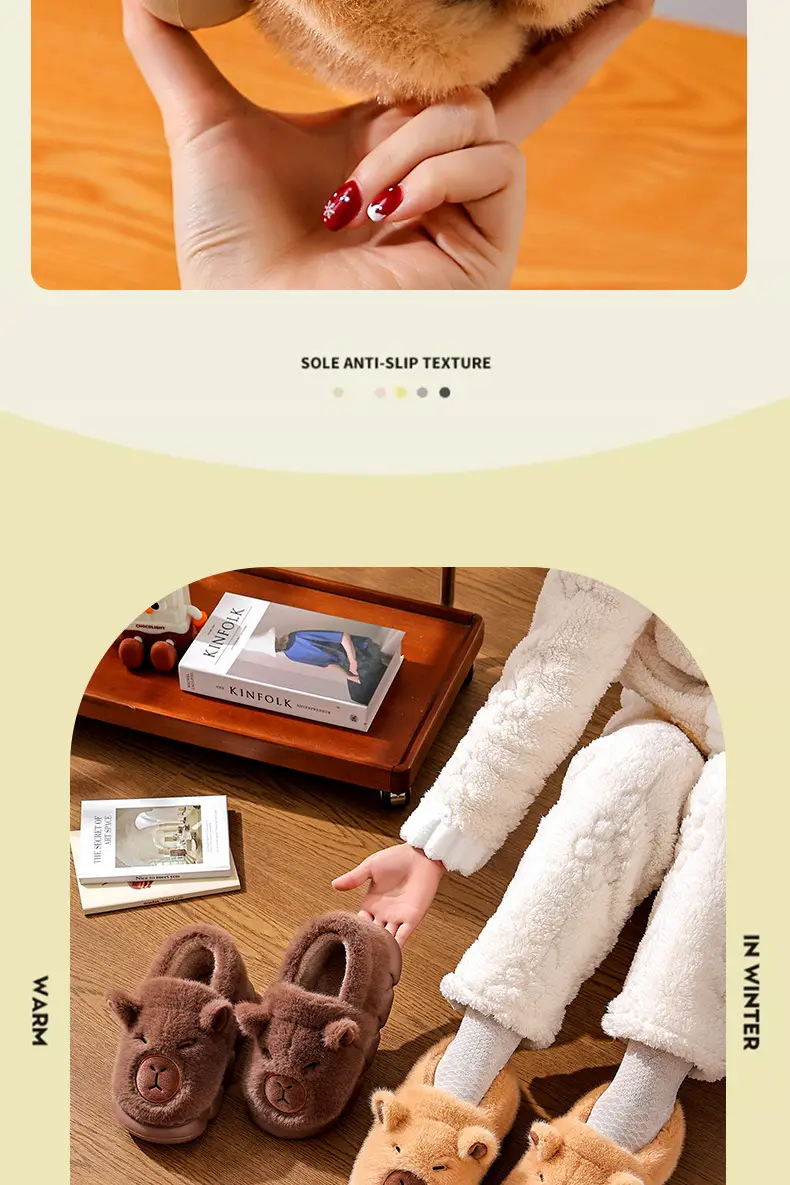 Winter Warm Bear Slippers for Men Non-Slip Soft — feature 9