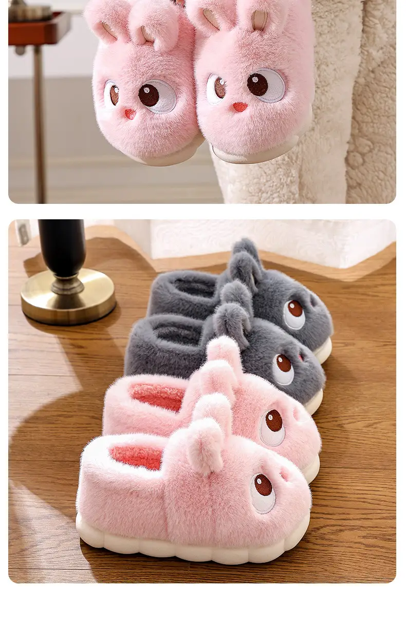 Winter Rabbit Slippers for Women Non-Slip Warm Plush Closed Heel — feature 17