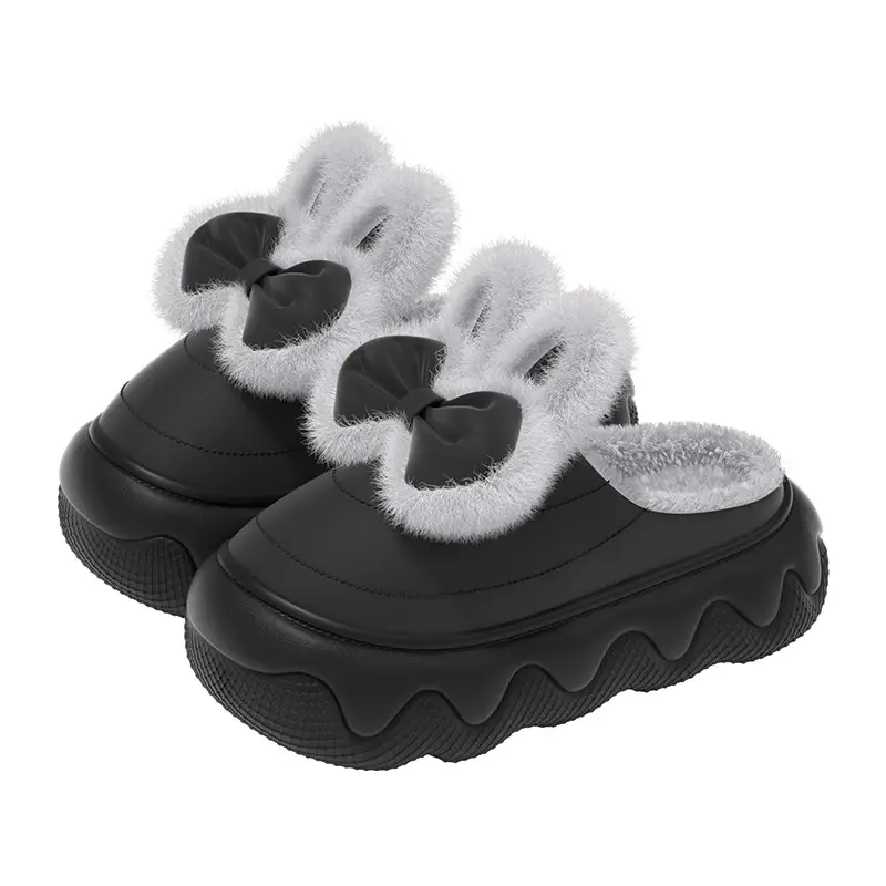 Thick-Soled Waterproof Cotton Slippers for Women for Winter Outer Wear 2025 New Indoor Home Non-Slip Plush Warm Cotton Shoes - Image 8