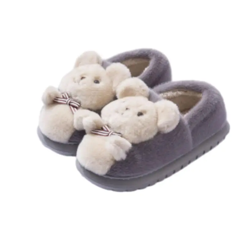 Winter Women's Pink Cartoon Rabbit Slippers Warm Plush - Image 2