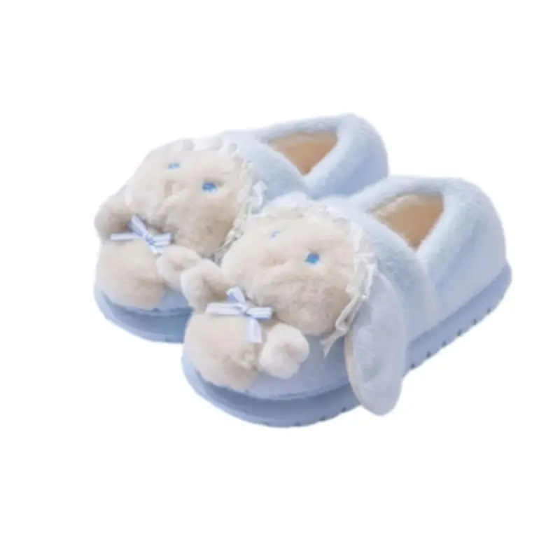 Winter Women's Pink Cartoon Rabbit Slippers Warm Plush - Image 3