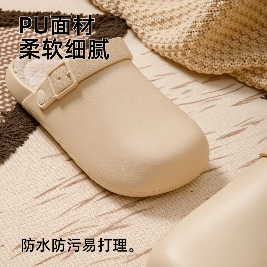 Birkenstock-Style Cotton Slippers for Women, Suitable for Outdoor Wear, Winter 2026 New Model, Non-Slip, Thick-Soled, Plush, Warm, Waterproof, Closed-Toe Cotton Slippers for Men, Winter - Image 6
