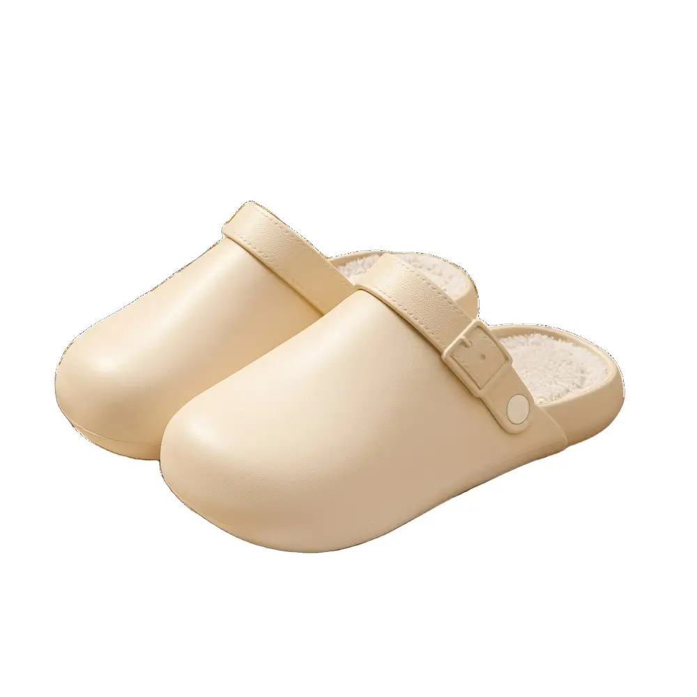 Birkenstock-Style Cotton Slippers for Women, Suitable for Outdoor Wear, Winter 2026 New Model, Non-Slip, Thick-Soled, Plush, Warm, Waterproof, Closed-Toe Cotton Slippers for Men, Winter - Image 8