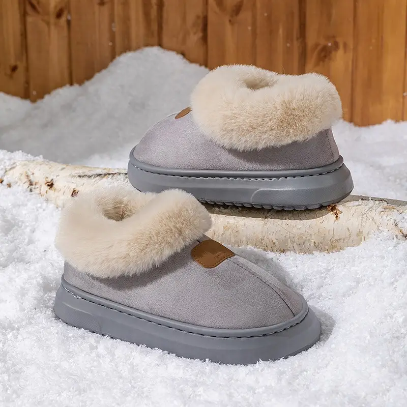 Cotton Warm Slippers for Men Winter Indoor Non-Slip