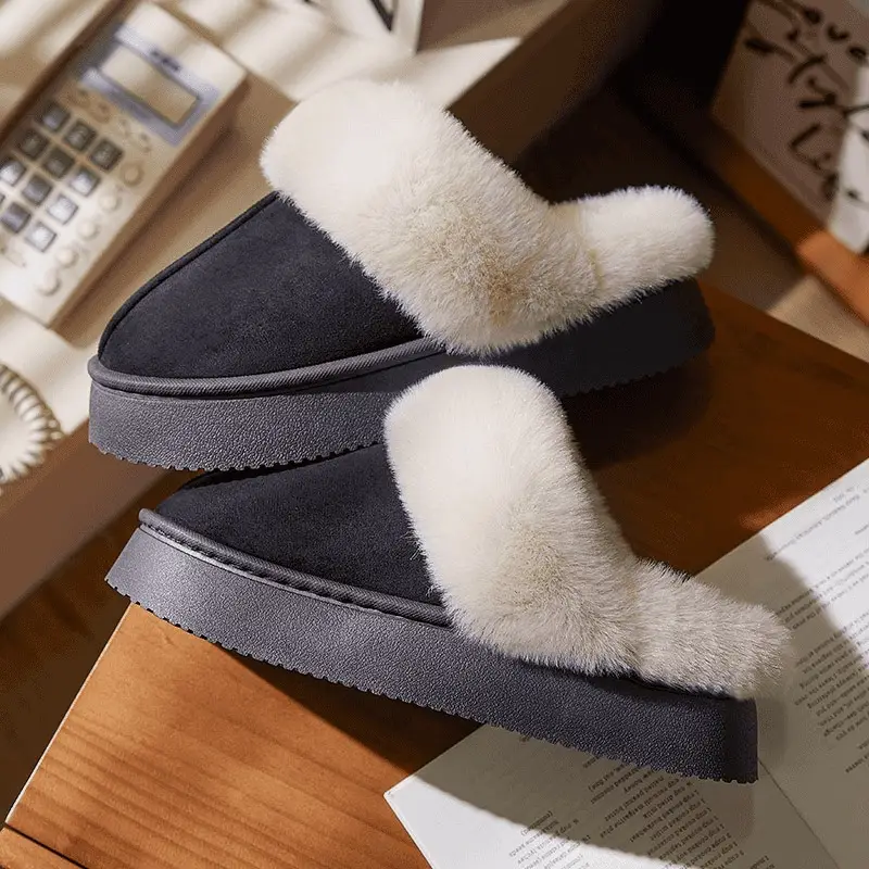 Cotton Warm Slippers for Men Winter Indoor Non-Slip