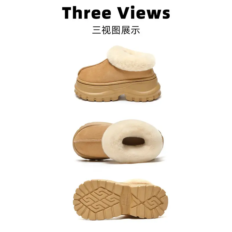 Thick-Soled Snow Boots for Women, Winter Home Warm Plush Cotton Slippers, Women's Winter Outdoor Non-Slip High-Top Cotton Slippers, Wholesale - Image 7