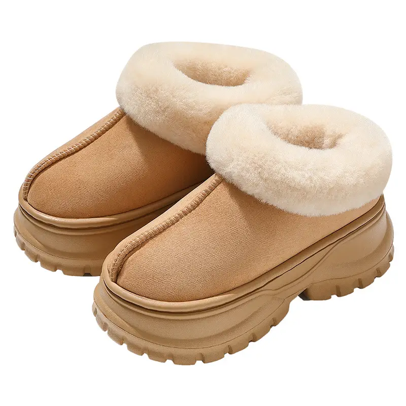 Thick-Soled Snow Boots for Women, Winter Home Warm Plush Cotton Slippers, Women's Winter Outdoor Non-Slip High-Top Cotton Slippers, Wholesale - Image 8