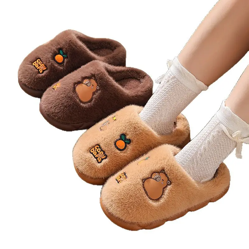 Winter Warm Plush Kapibara Slippers for Men - Image 11