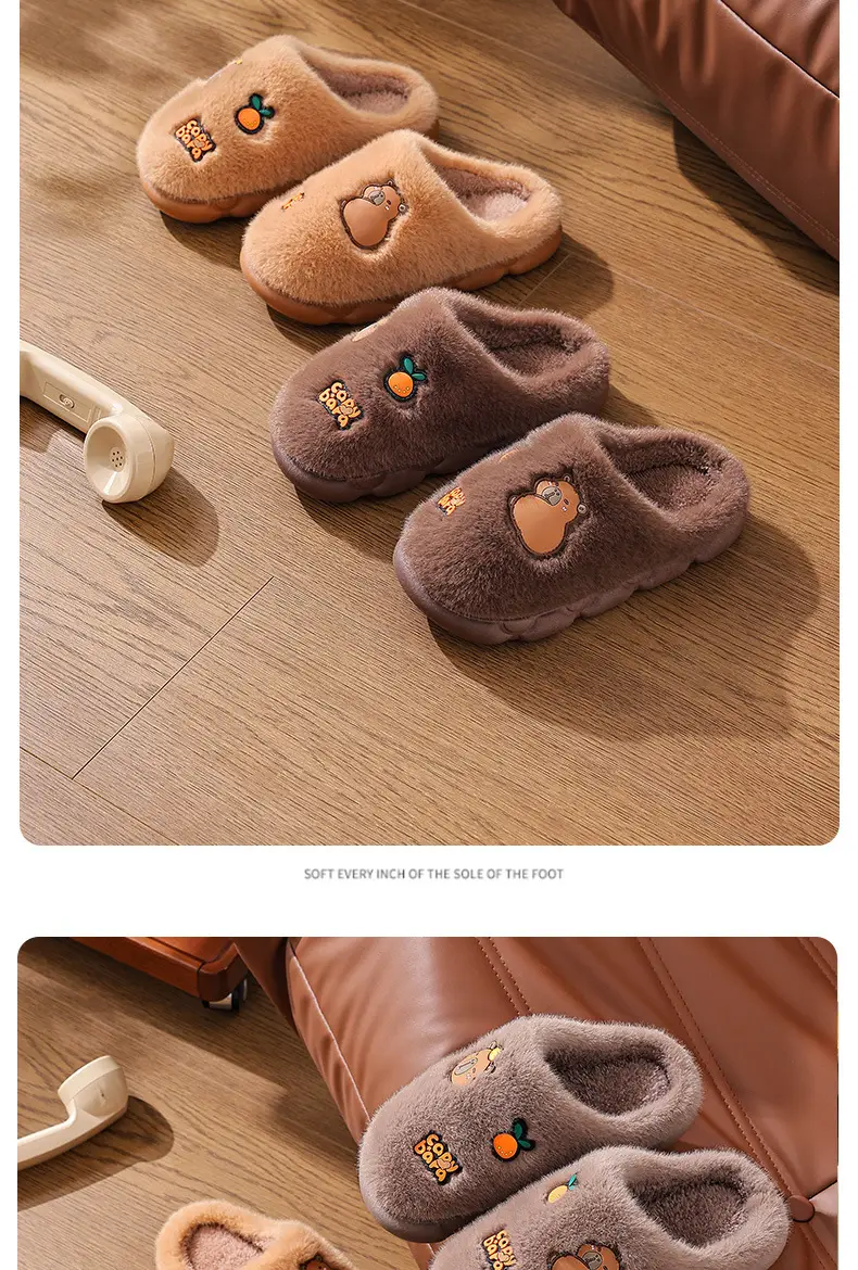 Winter Warm Plush Kapibara Slippers for Men — feature 16