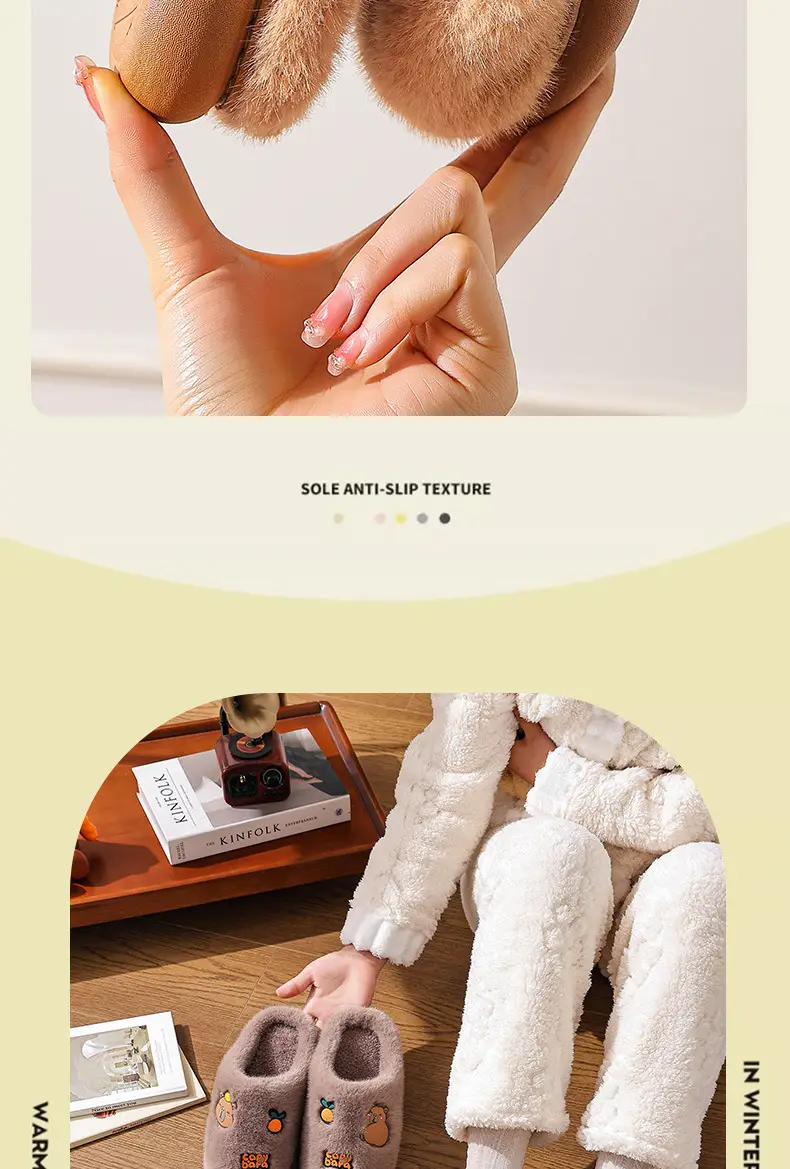 Winter Warm Plush Kapibara Slippers for Men — feature 9
