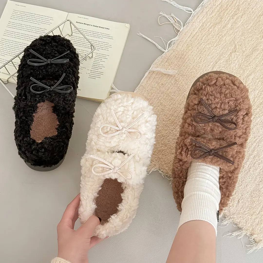 Nanbowan Home Bag Heel Woolen Cotton Slippers for Women in Autumn and Winter Can Be Worn Outside, Warm and Comfortable, Soft Thick-Soled Lightweight Shoes - Image 5