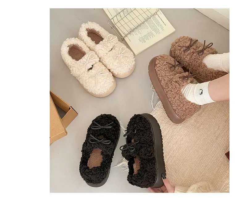 Nanbowan Home Bag Heel Woolen Cotton Slippers for Women in Autumn and Winter Can Be Worn Outside, Warm and Comfortable, Soft Thick-Soled Lightweight Shoes — feature 12
