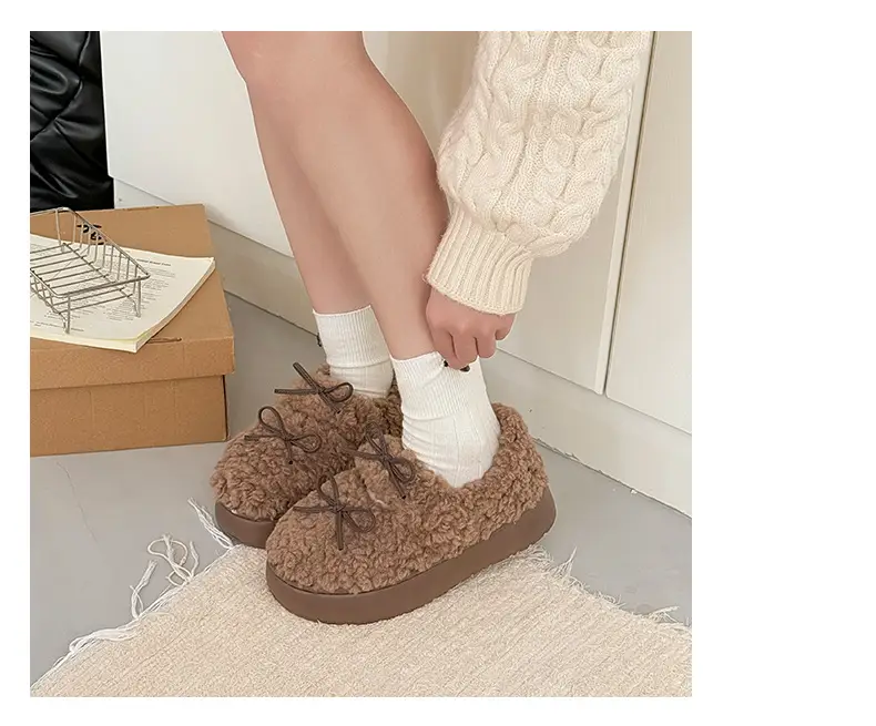 Nanbowan Home Bag Heel Woolen Cotton Slippers for Women in Autumn and Winter Can Be Worn Outside, Warm and Comfortable, Soft Thick-Soled Lightweight Shoes — feature 13