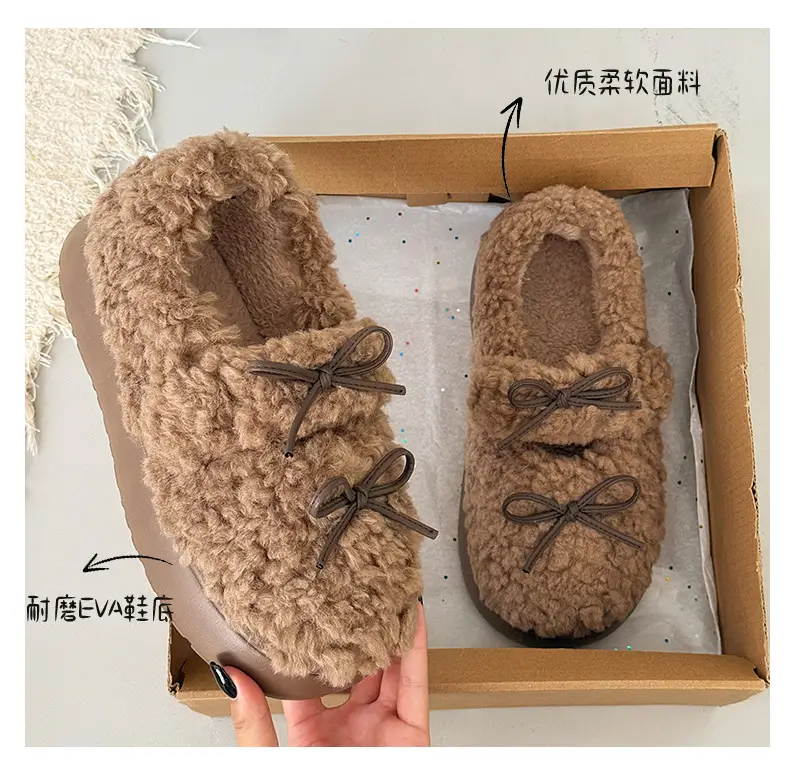 Nanbowan Home Bag Heel Woolen Cotton Slippers for Women in Autumn and Winter Can Be Worn Outside, Warm and Comfortable, Soft Thick-Soled Lightweight Shoes — feature 14
