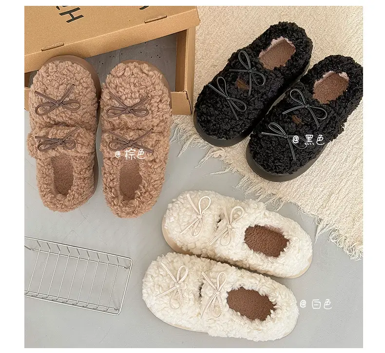 Nanbowan Home Bag Heel Woolen Cotton Slippers for Women in Autumn and Winter Can Be Worn Outside, Warm and Comfortable, Soft Thick-Soled Lightweight Shoes — feature 3