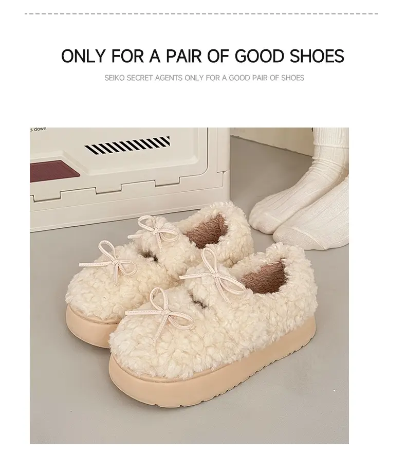 Nanbowan Home Bag Heel Woolen Cotton Slippers for Women in Autumn and Winter Can Be Worn Outside, Warm and Comfortable, Soft Thick-Soled Lightweight Shoes — feature 4