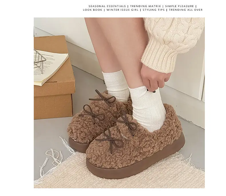 Nanbowan Home Bag Heel Woolen Cotton Slippers for Women in Autumn and Winter Can Be Worn Outside, Warm and Comfortable, Soft Thick-Soled Lightweight Shoes — feature 5