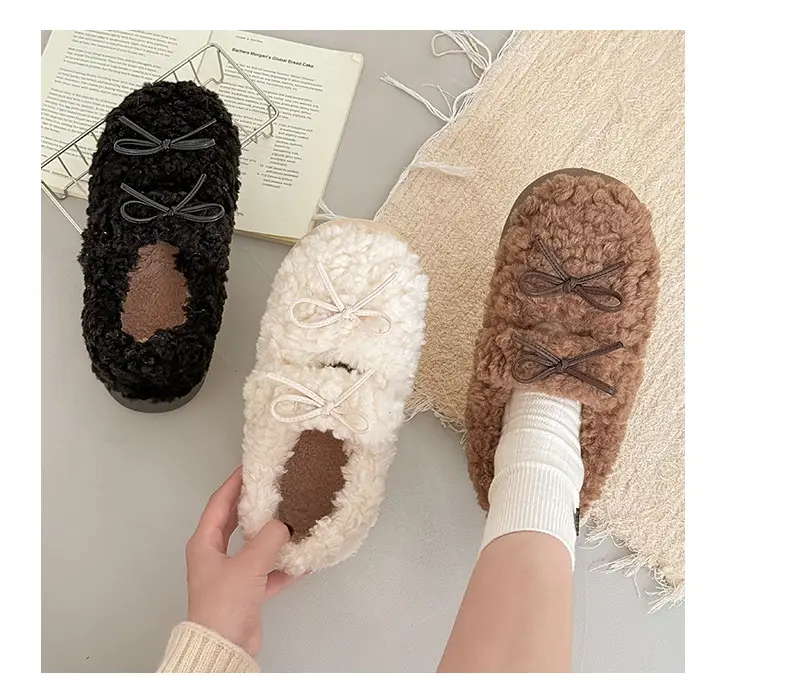Nanbowan Home Bag Heel Woolen Cotton Slippers for Women in Autumn and Winter Can Be Worn Outside, Warm and Comfortable, Soft Thick-Soled Lightweight Shoes — feature 6
