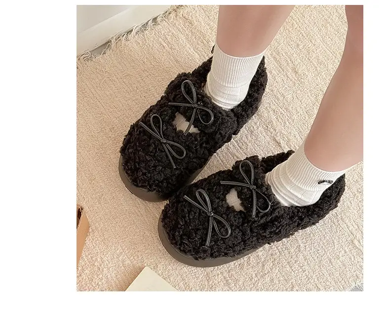 Nanbowan Home Bag Heel Woolen Cotton Slippers for Women in Autumn and Winter Can Be Worn Outside, Warm and Comfortable, Soft Thick-Soled Lightweight Shoes — feature 7