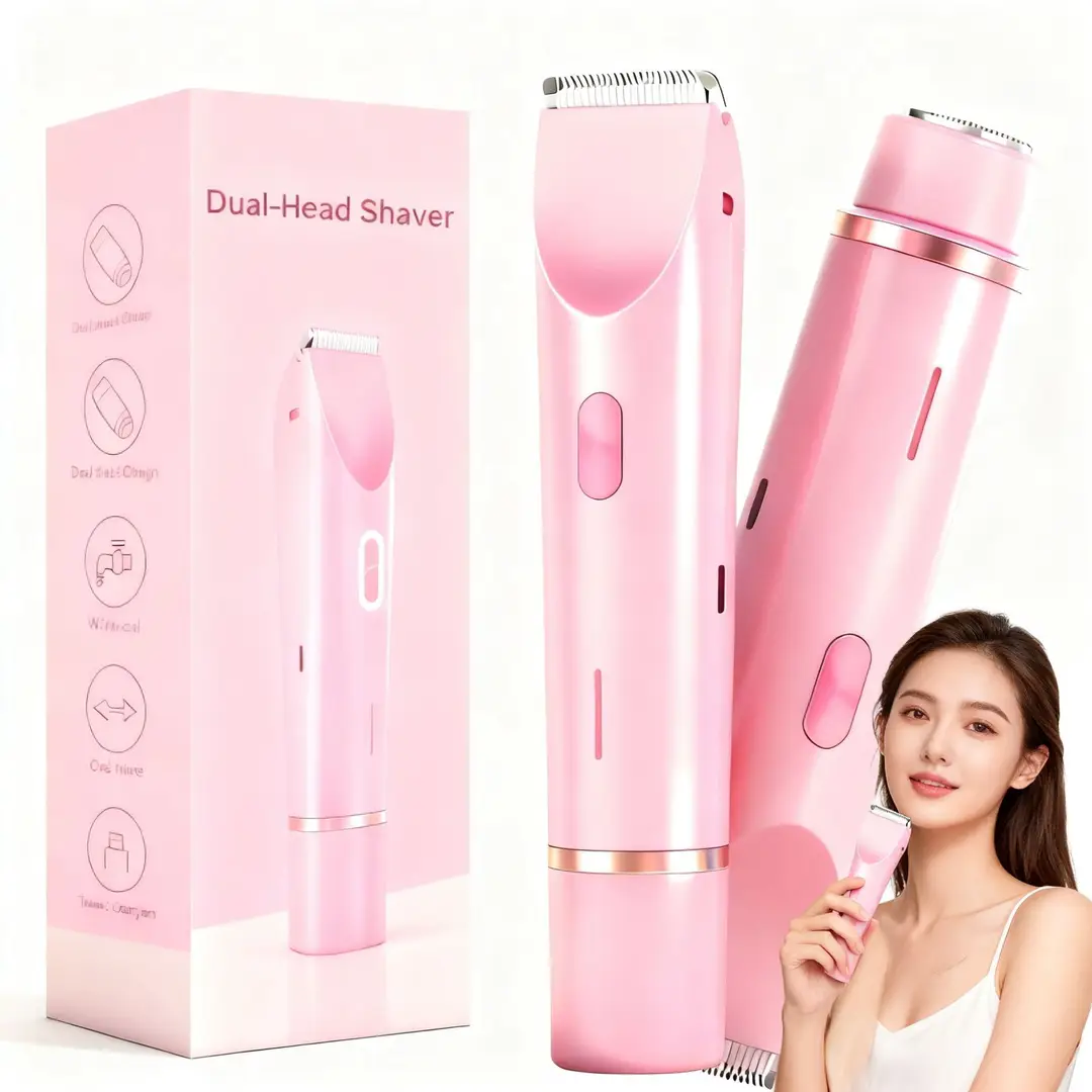 Cross-Border Popular Women's Shaver Electric Double-Head Hair Clipper Body Hair Remover Private Parts Full Body Hair Removal Device
